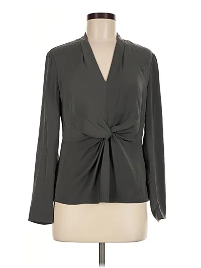Pre-owned Reiss Long Sleeve Blouse In Gray