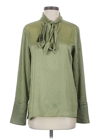 Pre-owned Reiss Long Sleeve Blouse In Green