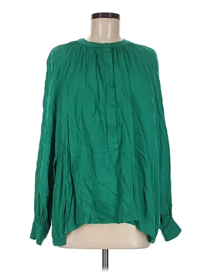 Pre-owned Reiss Long Sleeve Blouse In Green