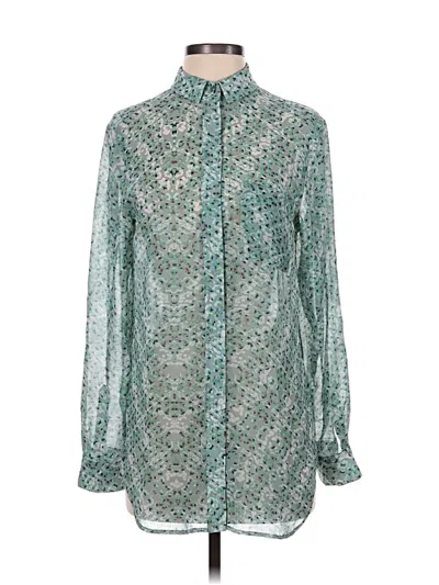 Pre-owned Reiss Long Sleeve Blouse In Green
