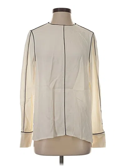 Pre-owned Reiss Long Sleeve Blouse In Ivory