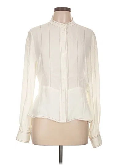 Pre-owned Reiss Long Sleeve Blouse In Ivory