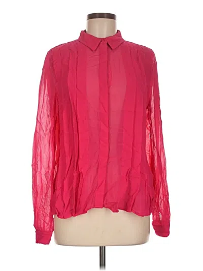 Pre-owned Reiss Long Sleeve Blouse In Pink