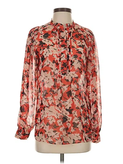 Pre-owned Reiss Long Sleeve Blouse In Red