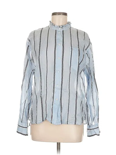 Pre-owned Reiss Long Sleeve Blouse In Silver