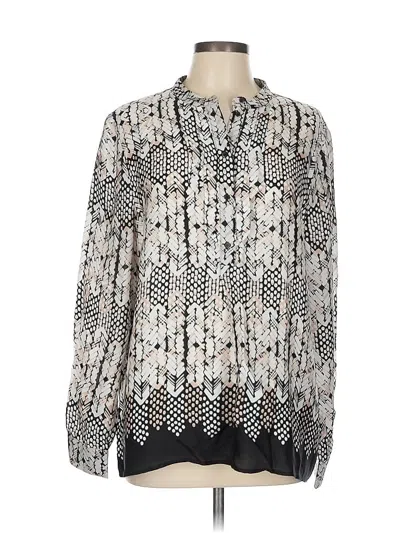 Pre-owned Reiss Long Sleeve Blouse In Silver