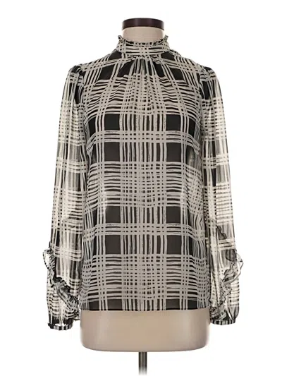 Pre-owned Reiss Long Sleeve Blouse In Silver