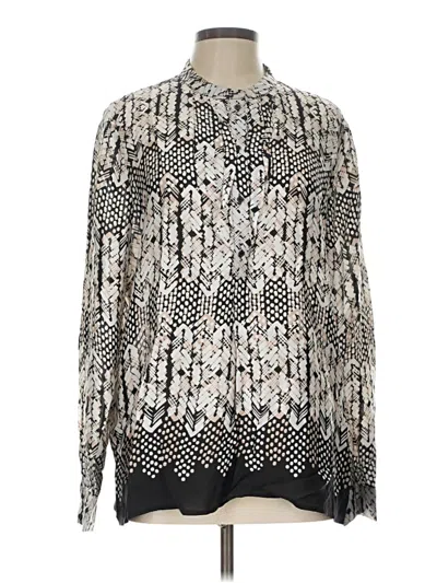 Pre-owned Reiss Long Sleeve Blouse In Silver