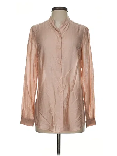 Pre-owned Reiss Long Sleeve Blouse In Tan