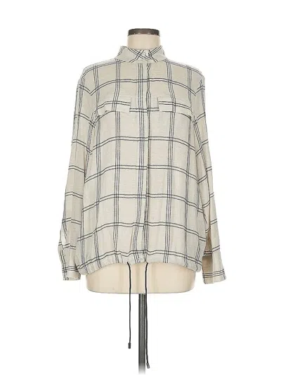 Pre-owned Reiss Long Sleeve Blouse In White