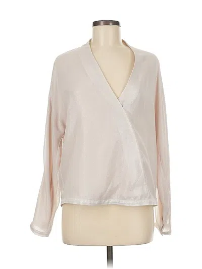 Pre-owned Reiss Long Sleeve Blouse In White