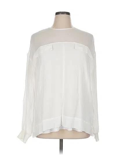 Pre-owned Reiss Long Sleeve Blouse In White
