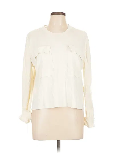 Pre-owned Reiss Long Sleeve Blouse In White