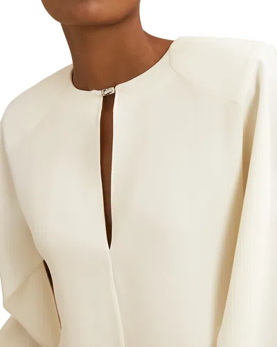 Reiss Long Sleeve Blouse In White