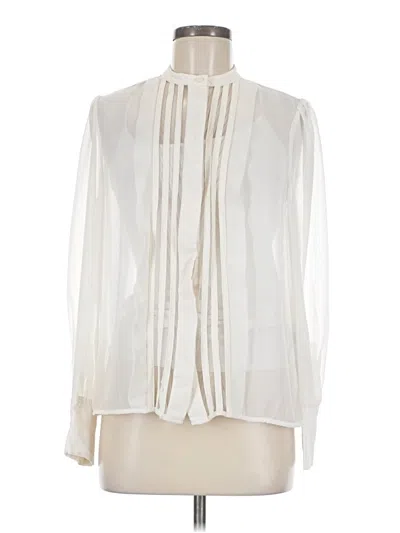 Pre-owned Reiss Long Sleeve Blouse In White