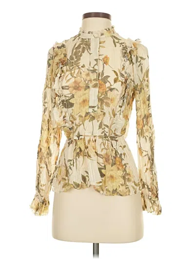Pre-owned Reiss Long Sleeve Blouse In White