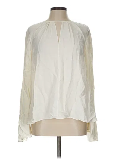 Reiss Long Sleeve Blouse In White
