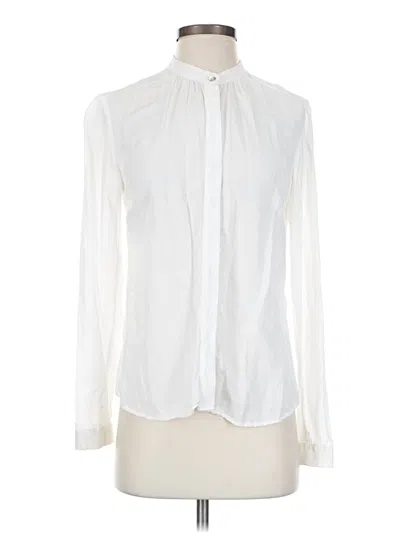 Pre-owned Reiss Long Sleeve Blouse In White