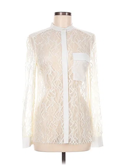 Pre-owned Reiss Long Sleeve Blouse In White