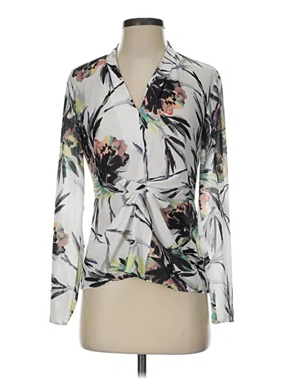 Pre-owned Reiss Long Sleeve Blouse In White
