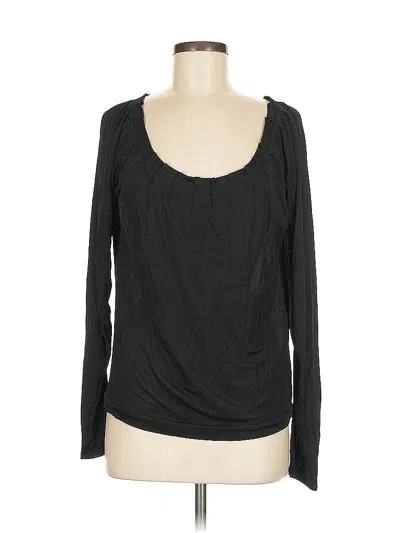 Pre-owned Reiss Long Sleeve Top Black Scoop Neck Tops