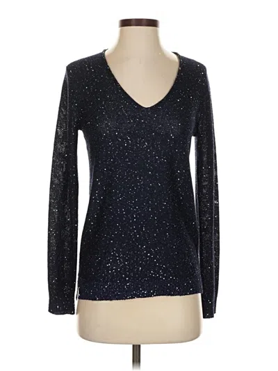 Pre-owned Reiss Long Sleeve Top Black V Neck Tops