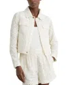 Reiss Lori Collared Lace Press Stud Jacket In White