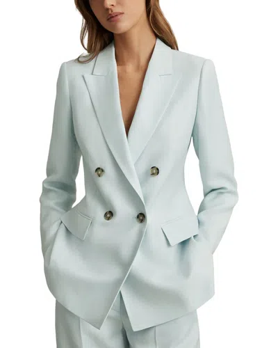 Reiss Lori-db Linen Blazer In Blue