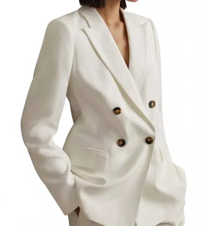 Reiss Lori Double-breasted Blazer In White