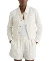 Reiss White Collared Lace Press-stud Jacket In White