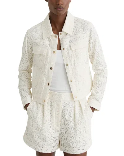 Reiss Lori Lace Jacket In White