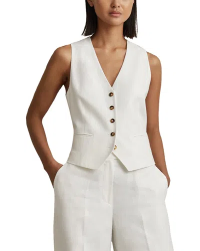 Reiss Lori Linen-blend Waistcoat In White