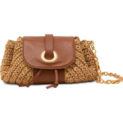 Reiss Lori Raffia Effect Shoulder Bag In Brown
