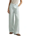 Reiss Lori Viscose-linen Wide Leg Suit Trousers In Blue