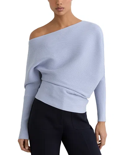 Reiss Lorna Draped Sweater In Blue