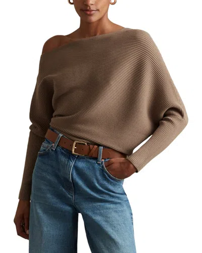 Reiss Lorna Knit Top In Brown