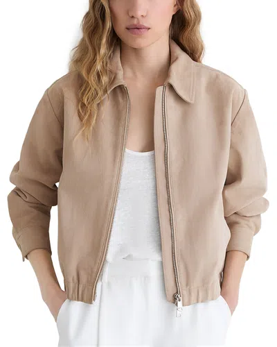 Reiss Lottie Suede Bomber Jacket In Multi