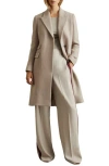 Reiss Stone Wool Blend Double Breasted Coat In Stone