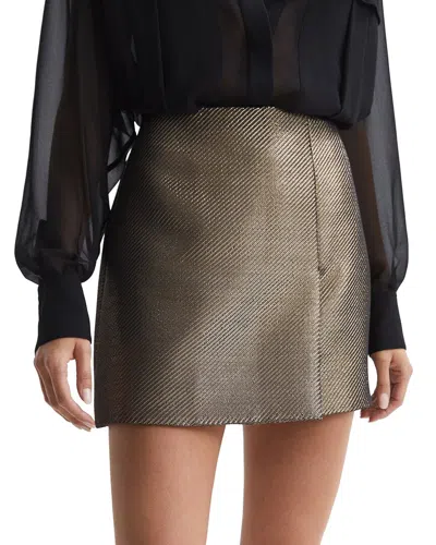 Reiss Louisa Skirt In Gold