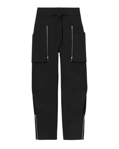 Reiss Louisa Zip Wool-blend Trouser In Black