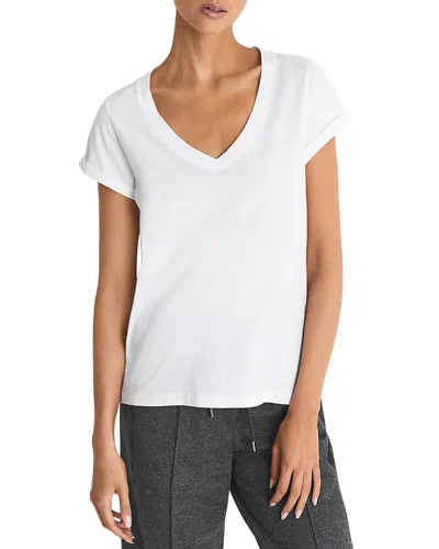 Reiss Luana Cotton V Neck Tee In White
