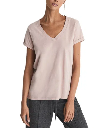 Reiss Luana V-neck T-shirt In Pink