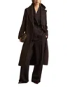 Reiss Chocolate Petite Wool Blend Double Breasted Blindseam Coat In Chocolate