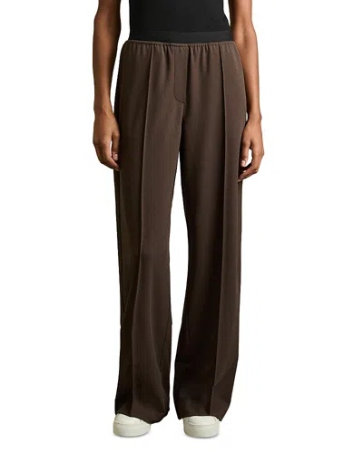 Reiss Lucia Wide Leg Pants In Chocolate