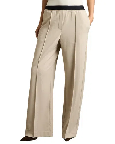 Reiss Lucia Wide Waistband Wide Leg Trouser In Neutral