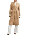 Reiss Nrd Emile Wool-blend Long Belted Blindseam Coat In Brown