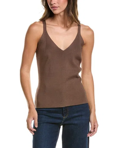 Reiss Lucy Knitted Wool-blend Vest In Brown