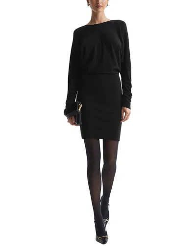 Reiss Lucy Wool-blend Dress In Black