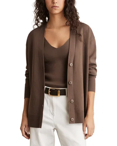 Reiss Lucy Wool-blend Cardigan In Brown