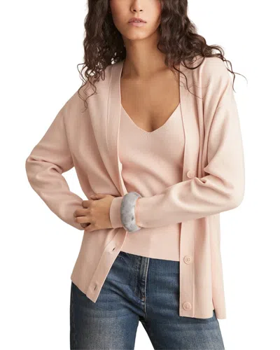 Reiss Lucy Wool-blend Cardigan In Pink